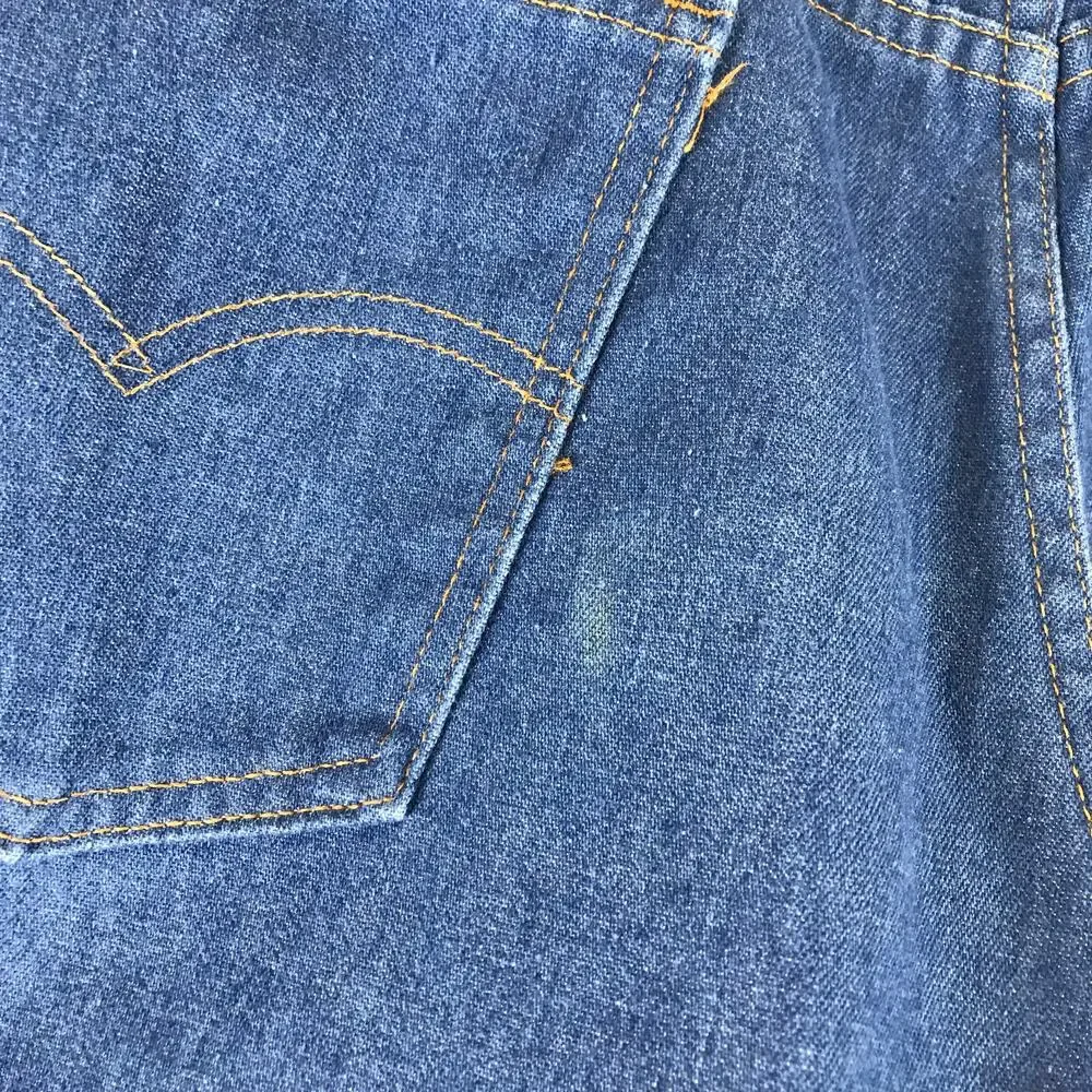 Vintage Levi's 517 1970's Orange Tab Talon Zipper Boot Cut USA Made Blue Jeans
